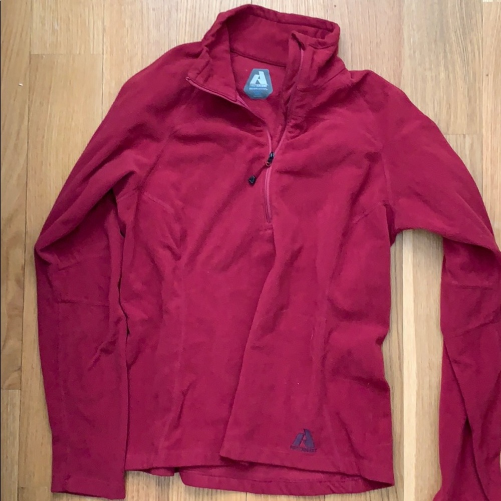 Berry pink First Ascent half zip fleece